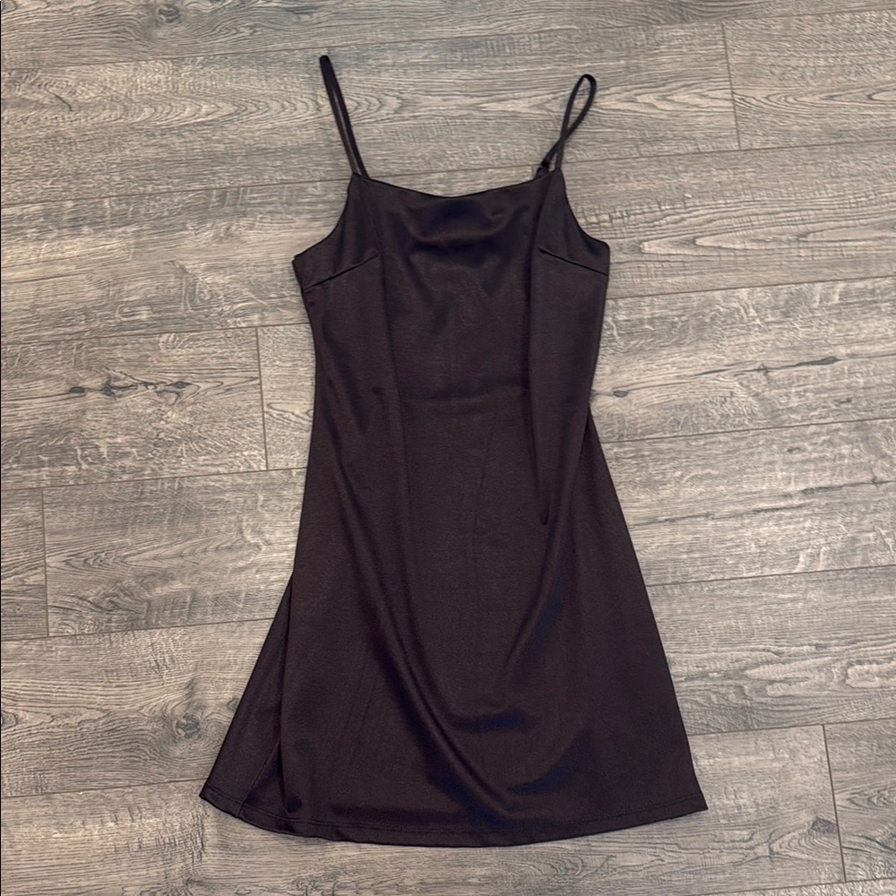 Black Silk Spaghetti Strap Dress